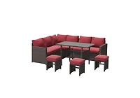 Aecojoy 7 Pieces Outdoor Wicker Rattan Furniture Set
