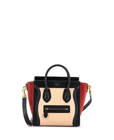 Pre-Owned Celine Nano Tricolor Luggage Bag Leather
