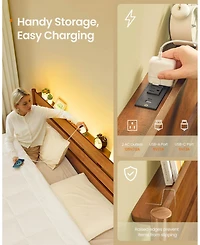 Slickblue Platform Bed Frame with Led Headboard Charging Ports