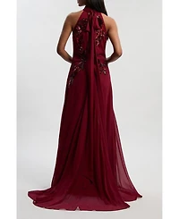 Karen Millen Women's Feather Halter Maxi Dress