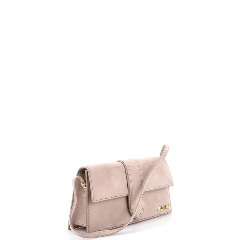 Pre-Owned Jacquemus Long Le Bambino Flap Shoulder Bag Suede