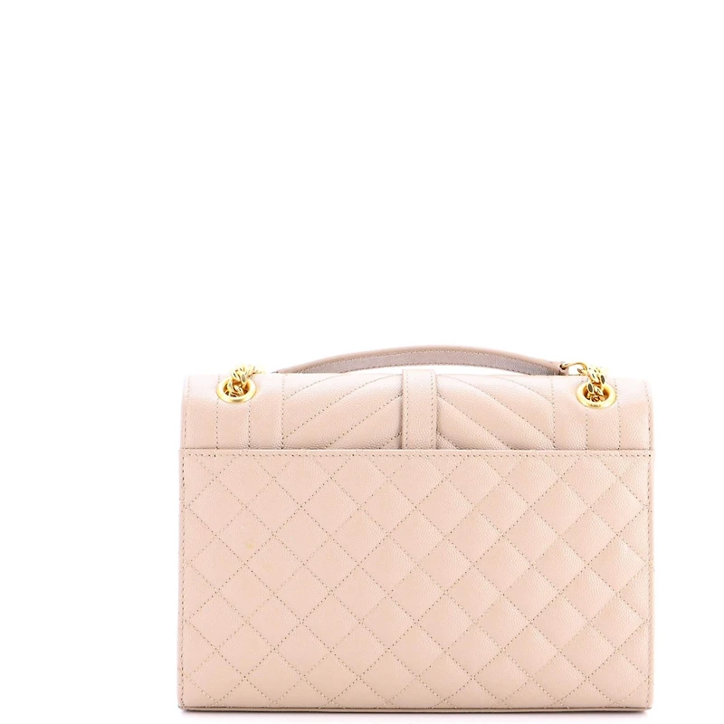 Pre-Owned Saint Laurent Medium Classic Monogram Envelope Satchel Mixed Matelasse Leather