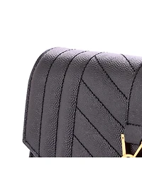 Pre-Owned Saint Laurent Classic Monogram Envelope Wristlet Clutch Mixed Matelasse Leather