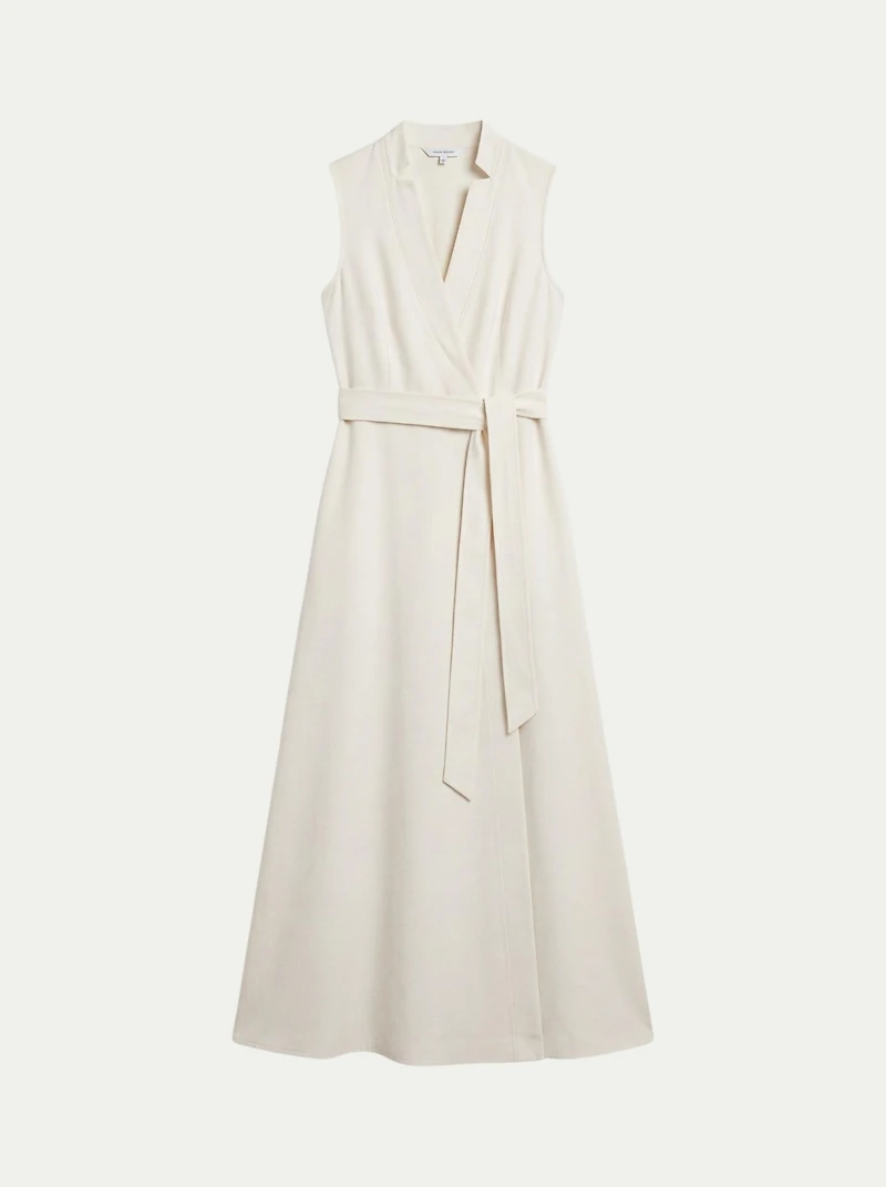 Karen Millen Women's Tailored Linen Wrap Maxi Dress