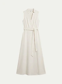 Karen Millen Women's Tailored Linen Wrap Maxi Dress