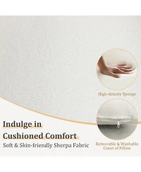 Slickblue Upholstered Accent Chair with Lumbar Pillow and Armrests for Living Room Bedroom