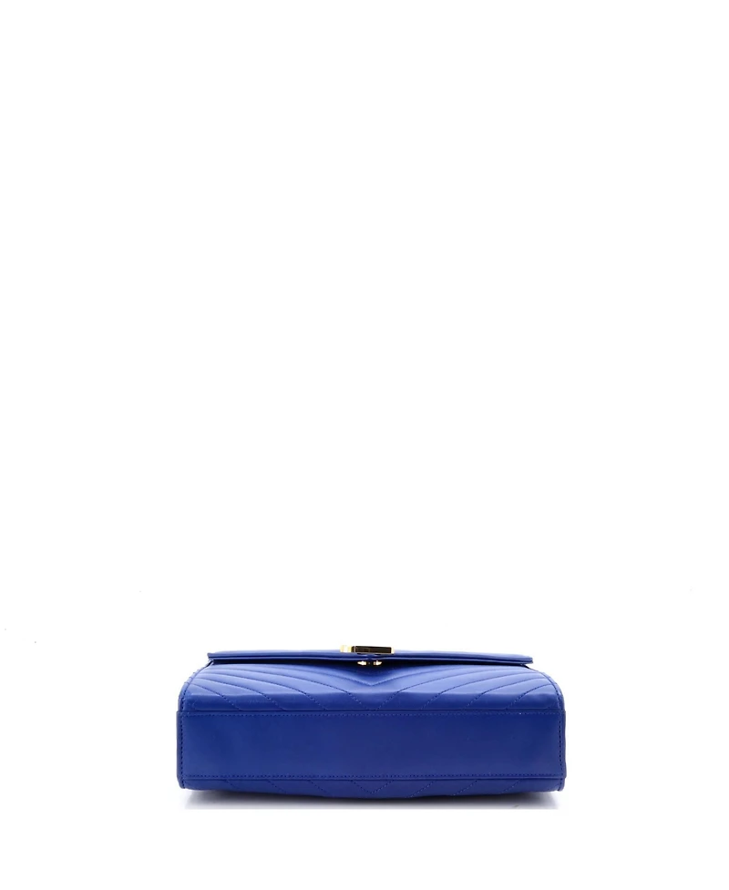 Pre-Owned Saint Laurent Medium Classic Monogram Envelope Satchel Matelasse Chevron Leather