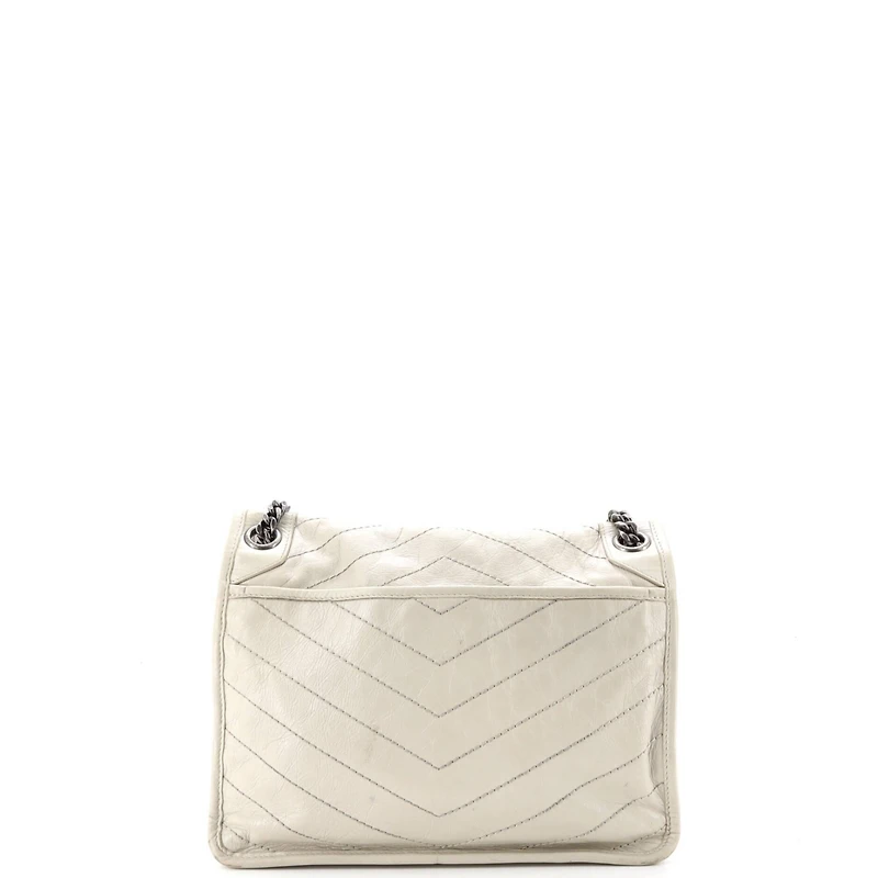 Pre-Owned Saint Laurent Medium Niki Chain Flap Bag Matelasse Chevron Leather