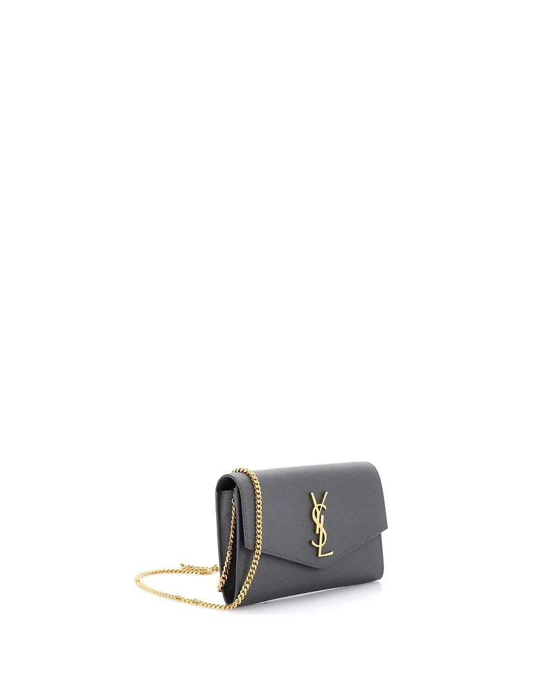 Pre-Owned Saint Laurent Uptown Chain Wallet Leather