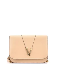 Pre-Owned Versace Medium Virtus Chain Flap Shoulder Bag Leather