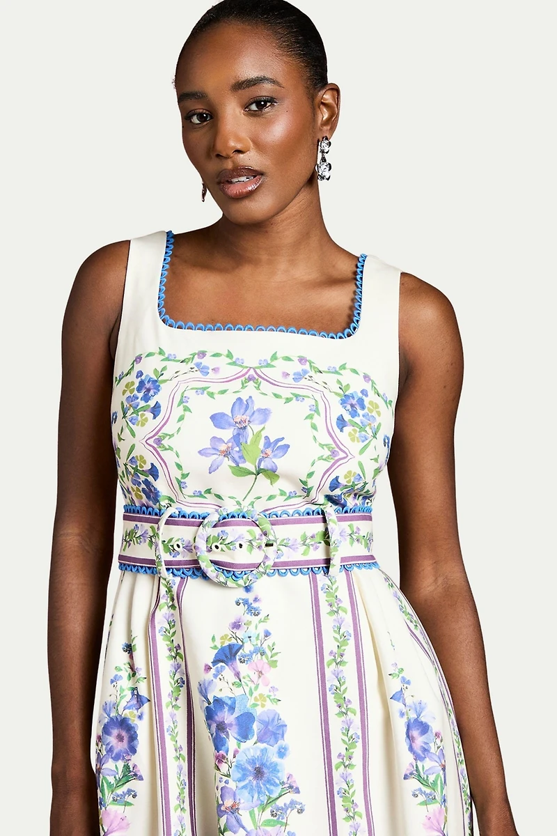 Coast Women's Print Full Skirted Cotton Midi Dress