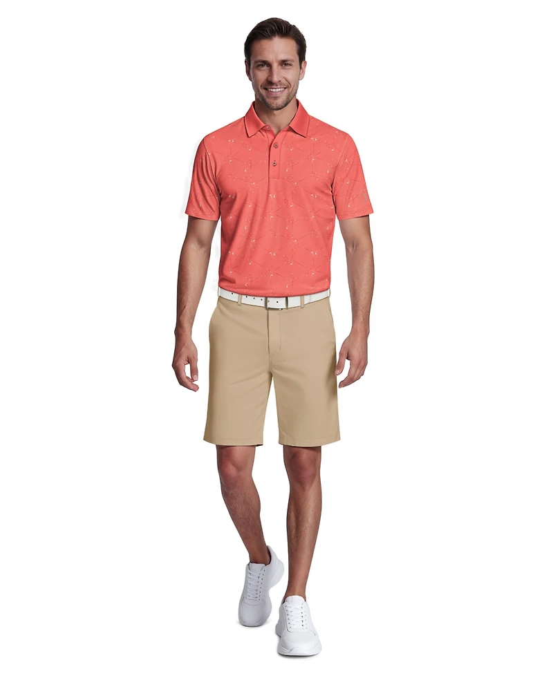 Pga Tour Men's Novelty Print Short-Sleeve Polo Shirt