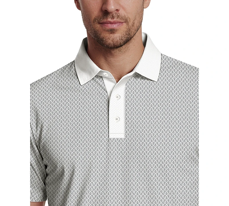 Pga Tour Men's Novelty Geo Color-Block Golf Polo Shirt