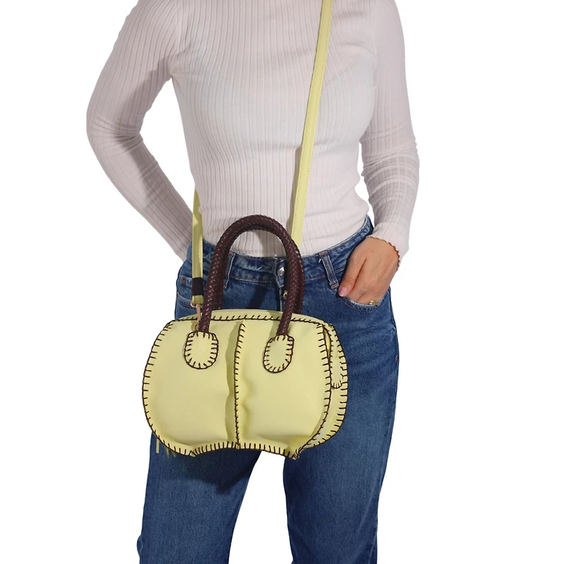 Carlos Falchi Mini Barrel Leather Bag