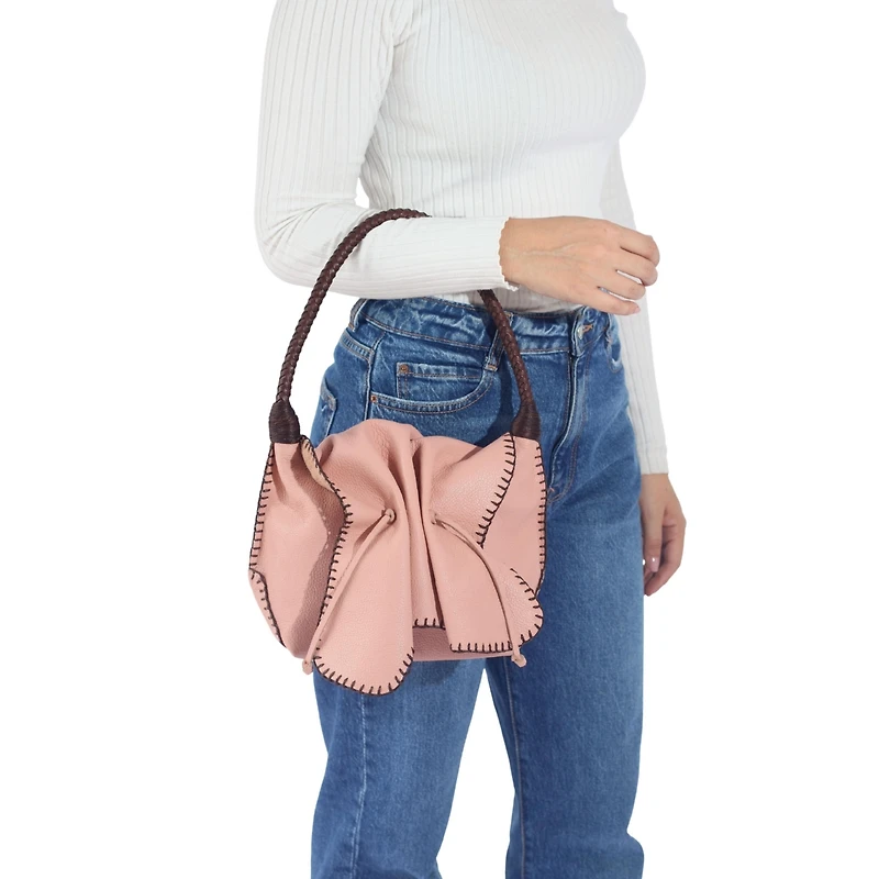 Carlos Falchi Shoulder Butterfly Leather Bag