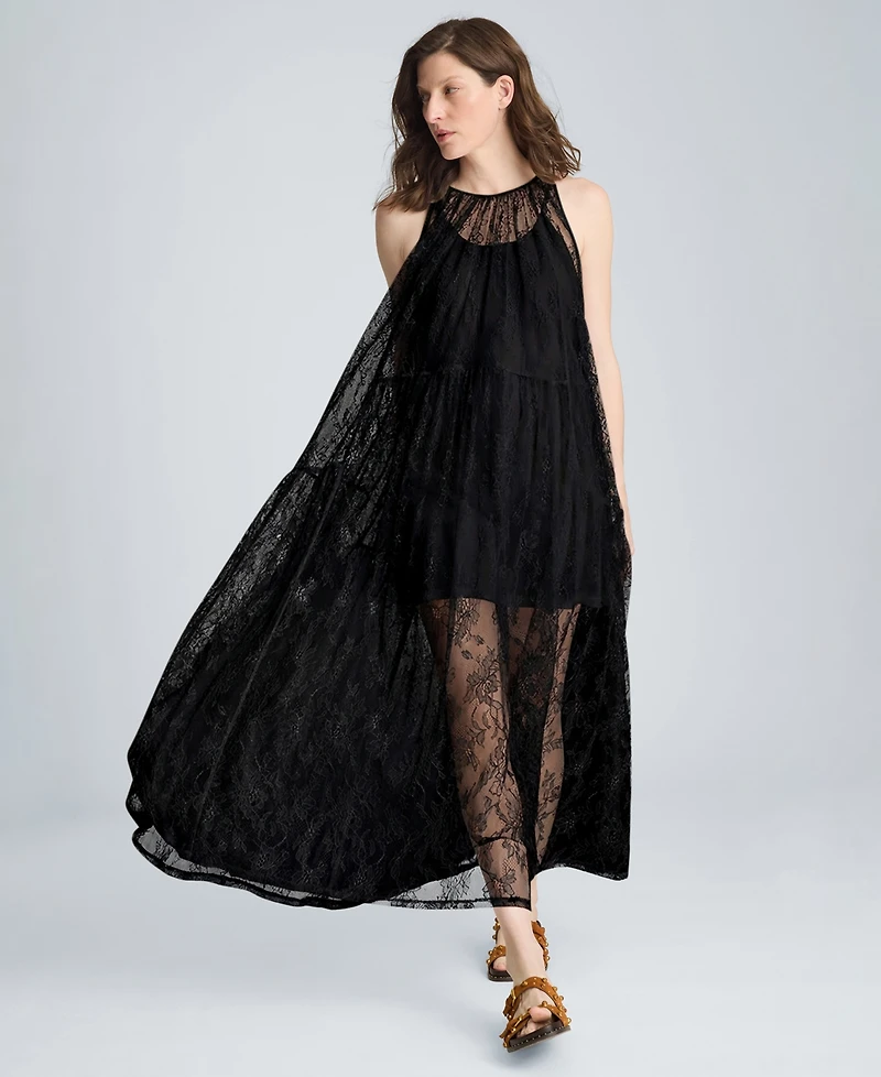Kenneth Cole Women's Lace Halter Neck Maxi Dress