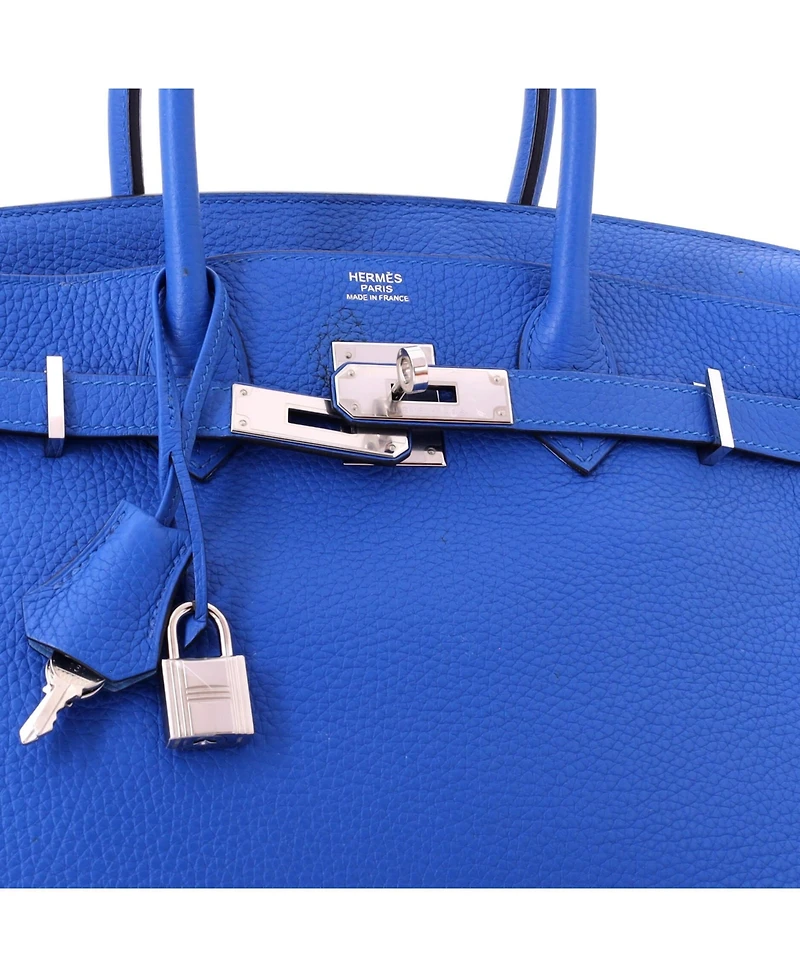 Pre-Owned HERMES Birkin 30 Handbag Verso Clemence with Palladium Hardware