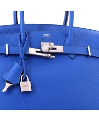 Pre-Owned HERMES Birkin 30 Handbag Verso Clemence with Palladium Hardware