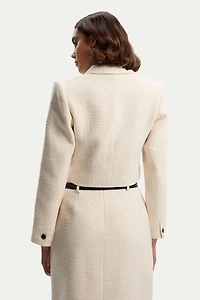 Karen Millen Women's Double Button Tweed Cropped Jacket