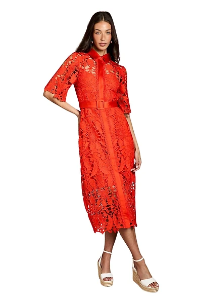 Coast Women's Lace Short Sleeve Shirt Dress