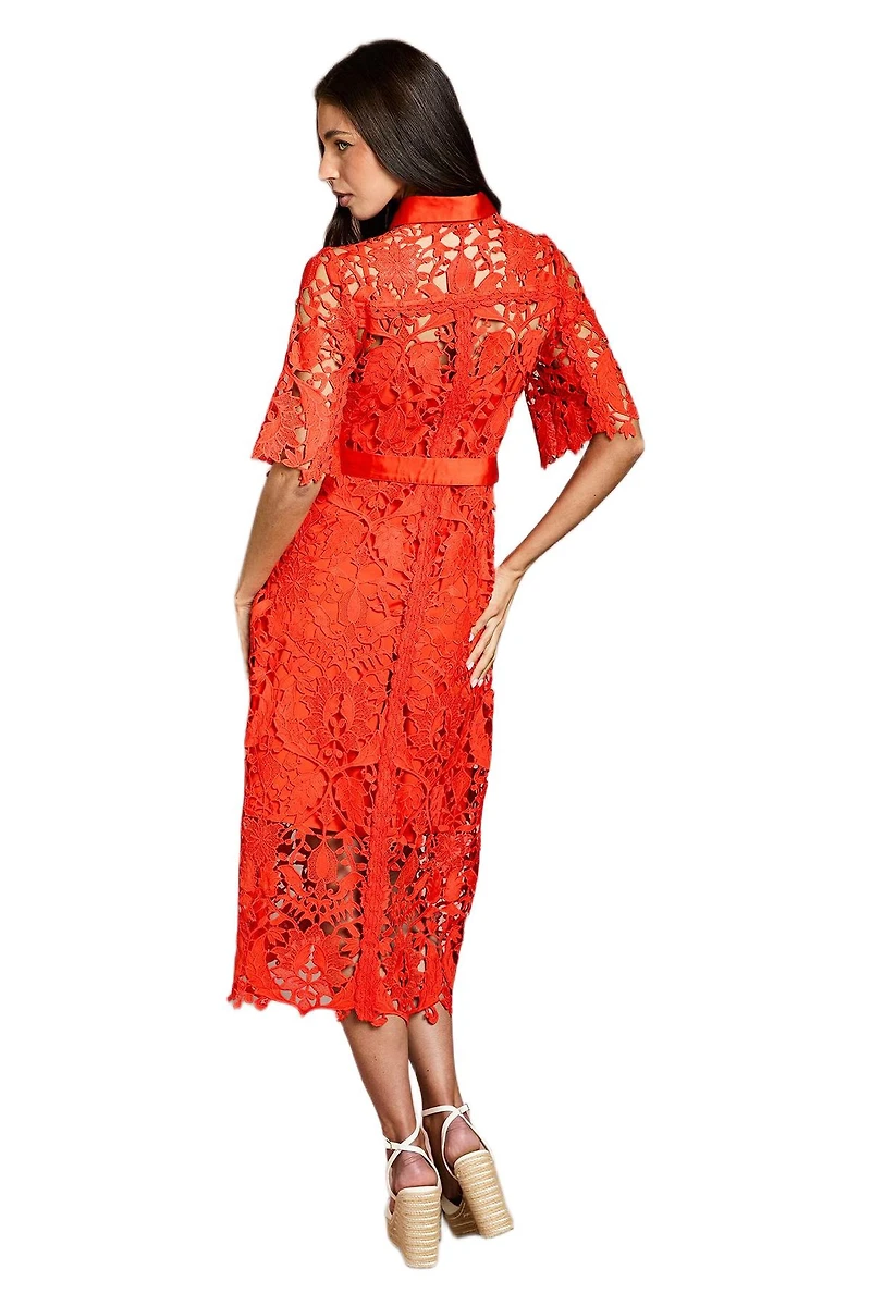 Coast Women's Lace Short Sleeve Shirt Dress