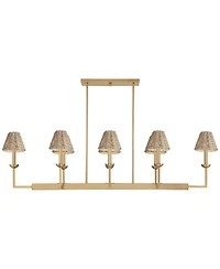 Possini Euro Design Kime 8-Light Island Chandelier w/ Wicker Shades