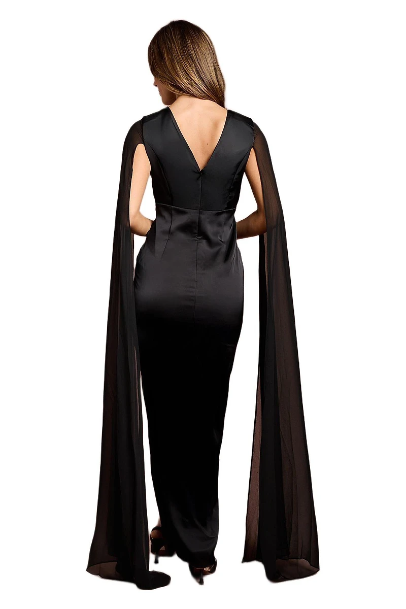 Coast Women's Satin Cape Sleeve Maxi Dress