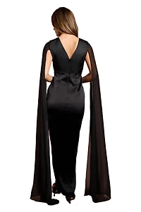 Coast Women's Satin Cape Sleeve Maxi Dress