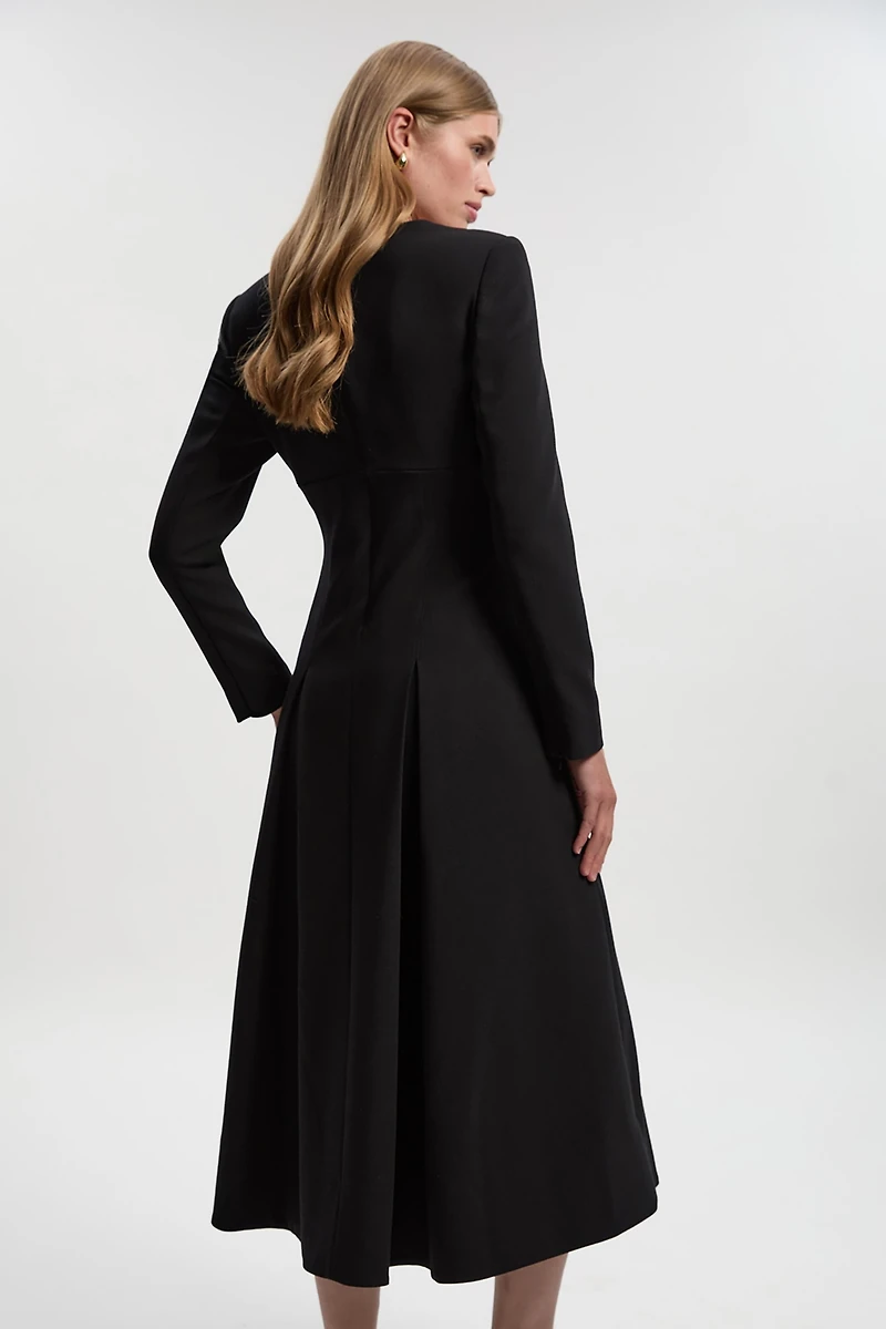 Karen Millen Women's Stretch Sweetheart Neck Midi Dress