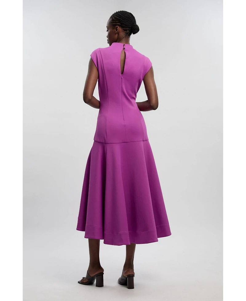 Karen Millen Women's Ruffle Hem Sleeveless Midi Dress