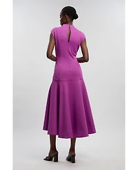 Karen Millen Women's Ruffle Hem Sleeveless Midi Dress