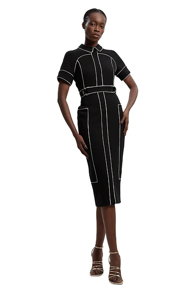 Karen Millen Women's Compact Stretch Pencil Midi Dress