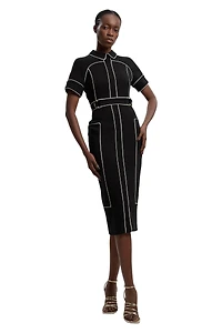 Karen Millen Women's Compact Stretch Pencil Midi Dress