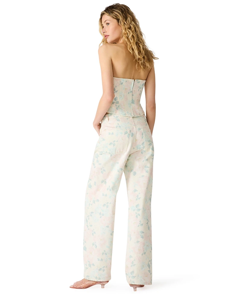 Steve Madden Women's Printed Straight-Fit Jeans