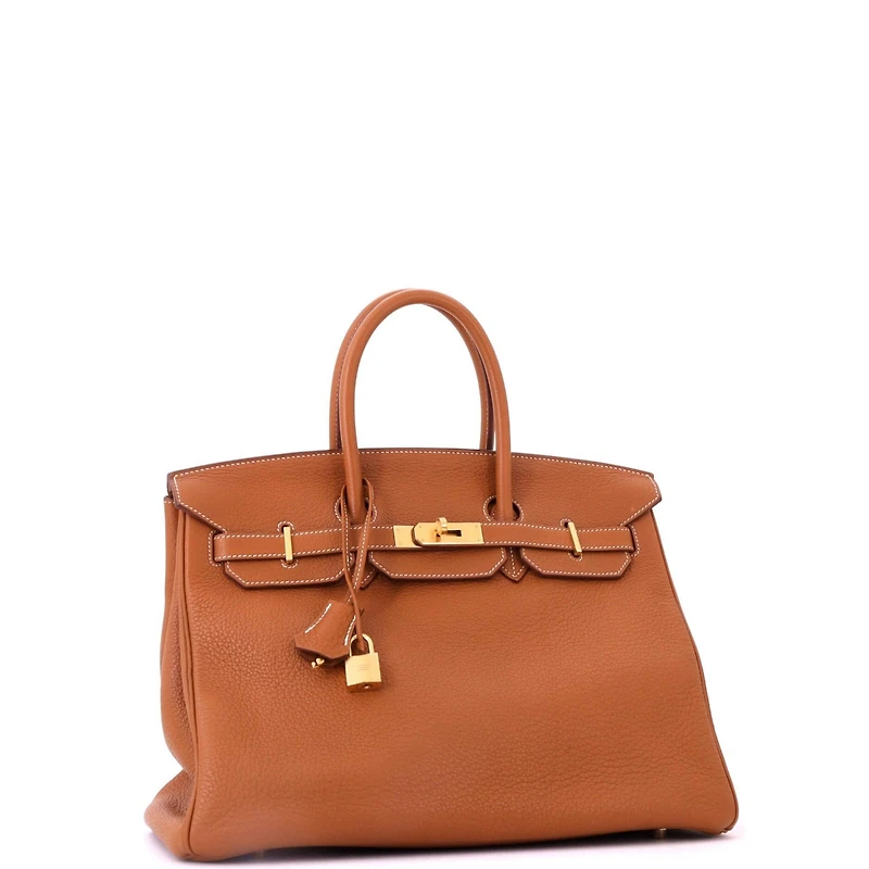 Pre-Owned HERMES Birkin Handbag Togo with Gold Hardware