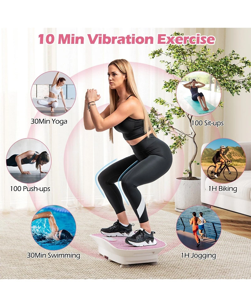 Sugift 20 in Quiet-Motor Vibration Plate for Home Fitness Routines