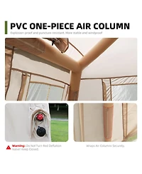 ECHTPeak 5.72m Inflatable Camping Tent, Easy Setup 4 Season Windproof Glamping Tent with Mesh Windows and Pump, Outdoor Cotton Tent