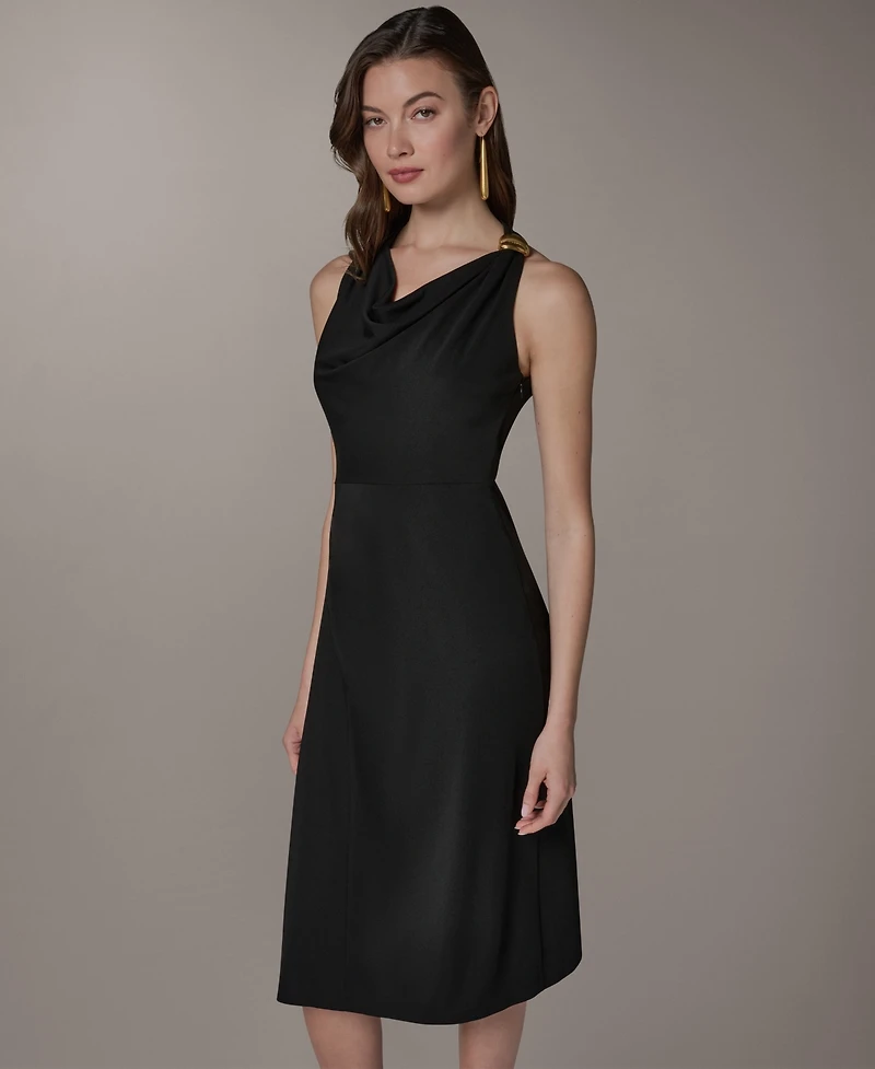 Donna Karan New York Petite Hammered Knot Hardware Midi Dress