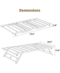 gaomon Pop-Up Metal Trundle Bed Frame - Collapsible, Lockable Casters, Steel Slat Support