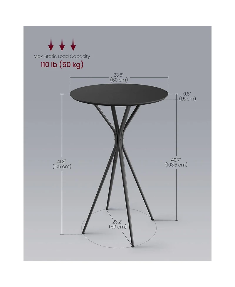 Slickblue Tall Pub Table for Kitchen Bar Dining Modern Space Saver