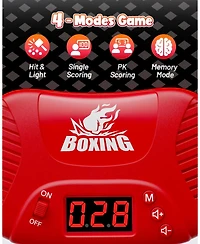 HopeRock Punching Bag for Kids, Boxing Set with Scoring, Light, Music, 4 Game Modes, Inflatable Boxing Bag with Gloves