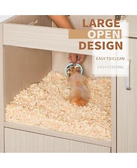 Zeus & Ruta Wood Guinea Pig Cages,4-Tier Hamster Cage Wood with Storage Cabinet, Openable Top, Acrylic Windows