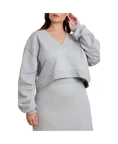 Eloquii Women's Rounded Sleeve Sweatshirt