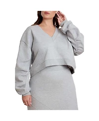 Eloquii Women's Rounded Sleeve Sweatshirt