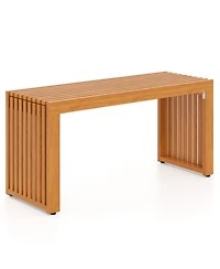 Slickblue Acacia Wood Patio Bench Loveseat All-Slat Outdoor Seating