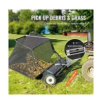 Sugift Tow Behind Lawn Sweeper with Collector Bag