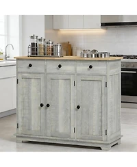 Clihome Hallway Storage Cabinet with Drawers Floor Storage Cabinet w/ Adjustable Shelves