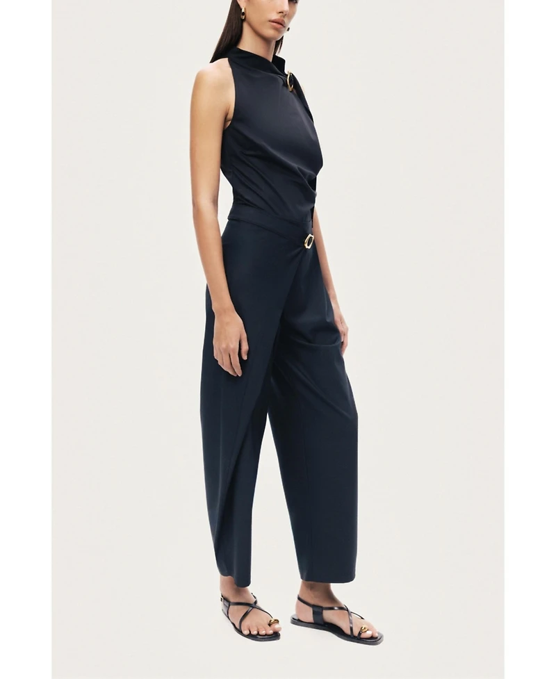 Nocturne Women's Asymmetric Buckle Detail Pants