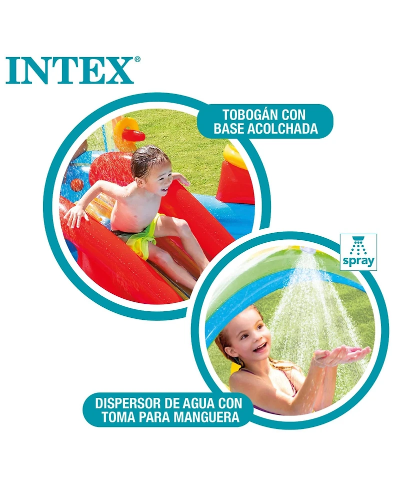 Gnuadz Rainbow Slide Inflatable Pool Ring Toss Kids Water Play