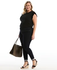 Rafaella Plus Ruffle Cap-Sleeve Top